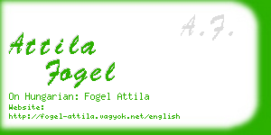 attila fogel business card